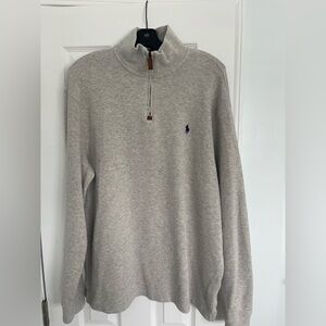 Ralph Lauren Men's Light Gray Zip-Up Sweater